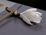 FJ075 Hmay Ceramic Magnolia Brush Holder / Incense pedestal